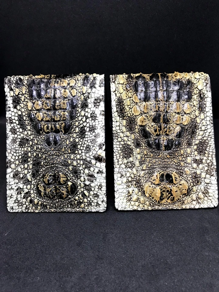 Unique Genuine Crocodile Skin Leather Men's Bifold Wallet - Image 2 of 4