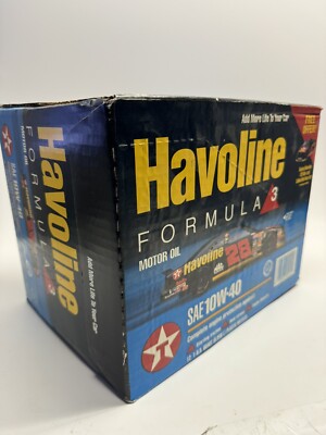 VINTAGE FACTORY SEALED BOX 12 Chevron Havoline SAE 10W-40 Motor Oil, 1 Quart USA