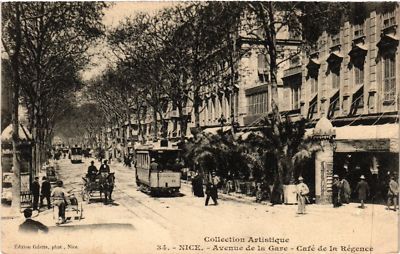 CPA AK NICE Avenue de la Gare Café de la Régence (513968)