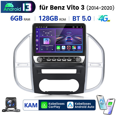 Carplay Android 15 Autoradio Für Benz Vito W447 14-2022 GPS Nav WIFI BT 128G KAM
