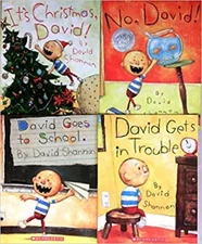 David Shannon 4 Books Collection Set, It's Christmas David, No David, David..