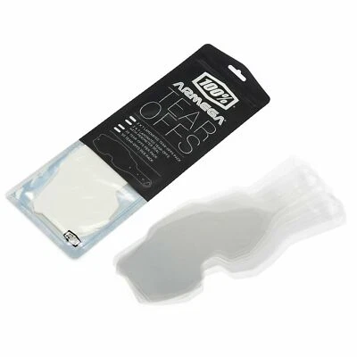 100% Armega Goggle Laminated Genuine Motocross Goggle Tear-Offs Pack 2 x 7 Piece