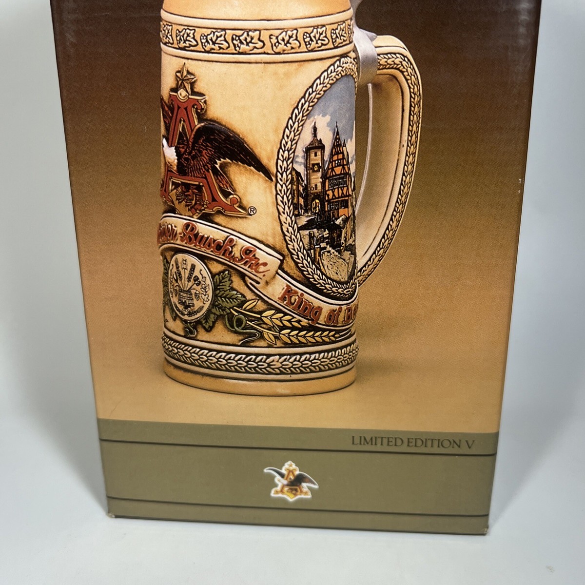 Budweiser Limited Edition V Lidded Stein Anheuser-Busch w/COA