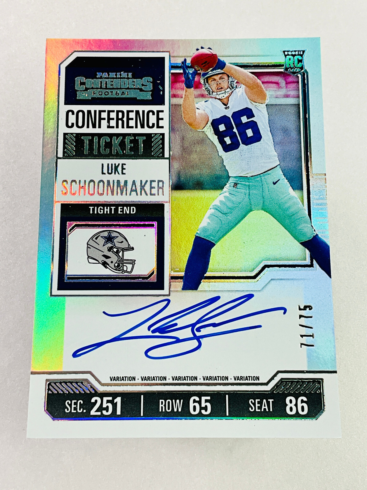 2023 Panini Contenders Luke Schoonmaker Conference Ticket RC Auto /75