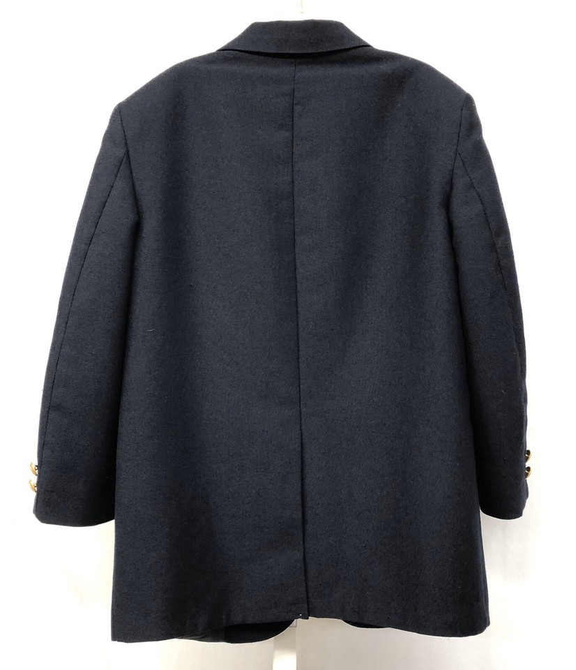 Boys Claiborne Sz 10 Wool Blend Navy Blue Dress Suit Jacket Blazer W