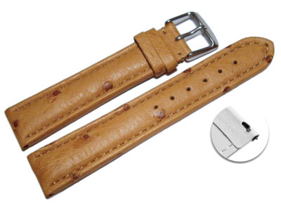 Schnellwechsel Uhrenarmband echt Strauss natur 18mm 20mm 22mm 24mm