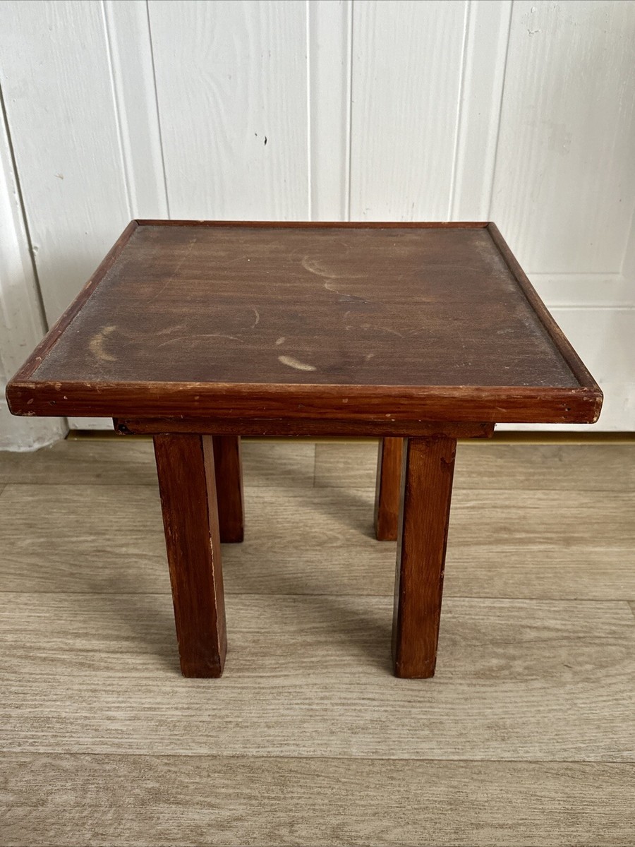 Vintage Antique STOOL Seat Wooden Small Size-H 30 X Top 33 X 31cm