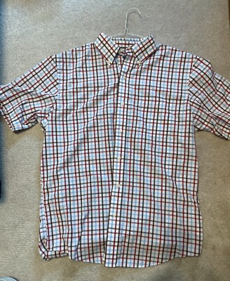Men's Arrow  Short Sleeve Button Down Shirt Plaid Size Med.