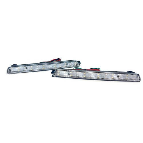 2x Clear Lens LED Rear Bumper Reflector Backup Tail Brake Light For 2004-2009 Mazda 3 Axela