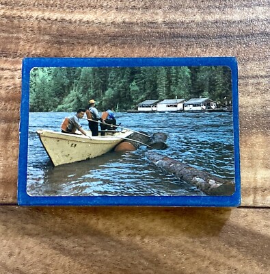Brown & Bigelow VTG Loggers Gathering Logs on Lake Playing Cards USA Made Sealed