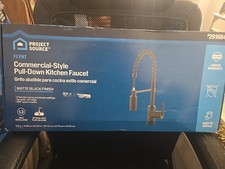 Project Source Commercial-Style Pull-Down Kitchen Faucet Matte Black