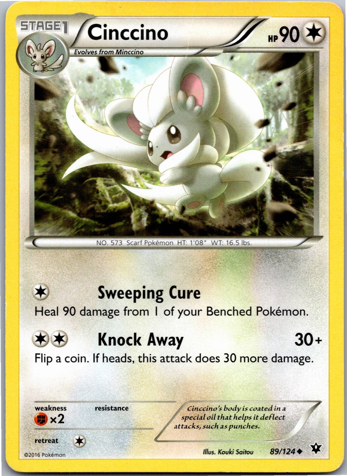 Cinccino (89) - XY - Fates Collide 89/124 - Uncommon - NM Pokémon TCG