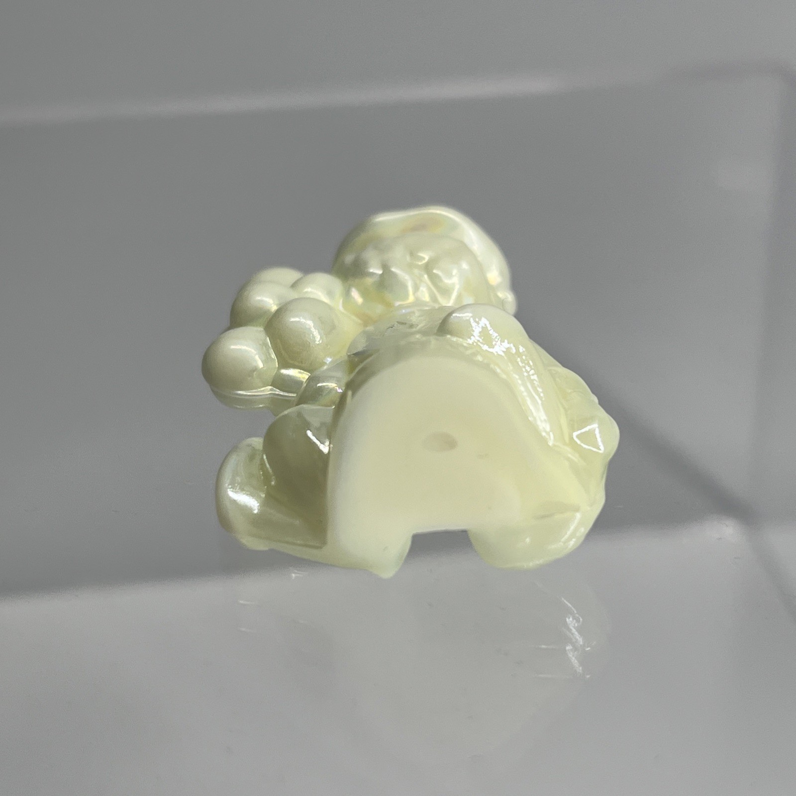 2pcs - Mosser Pee Wee Clown Figurine 2" + Clown Plate 3.5" Vaseline Opalescent