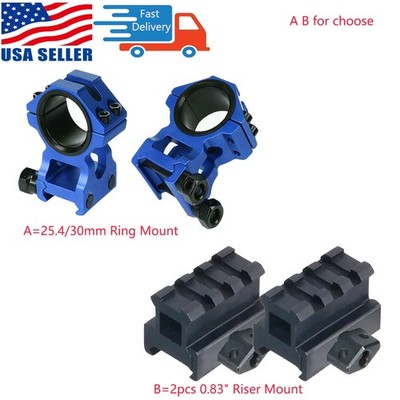 25.4/30mm Ring High Profile Picatinny Mount Adapter/0.83 Inch 3 Slot Riser Mount