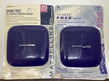 2 LOT Maybelline Shine Free Matte Finish 165 Dark Caramel/Tan Pressed Powder NEW