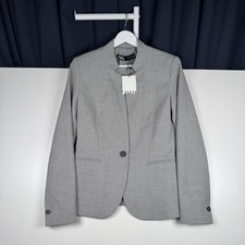 NEW - ZARA Gray Single-Button Blazer Collarless Jacket - Women's US 4