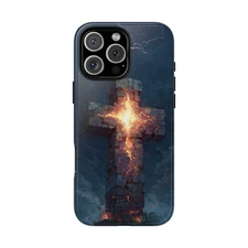 Holy Cross Ember Fire Phone Case for iPhone 17 16 15 14 13 12 11 X XR SE