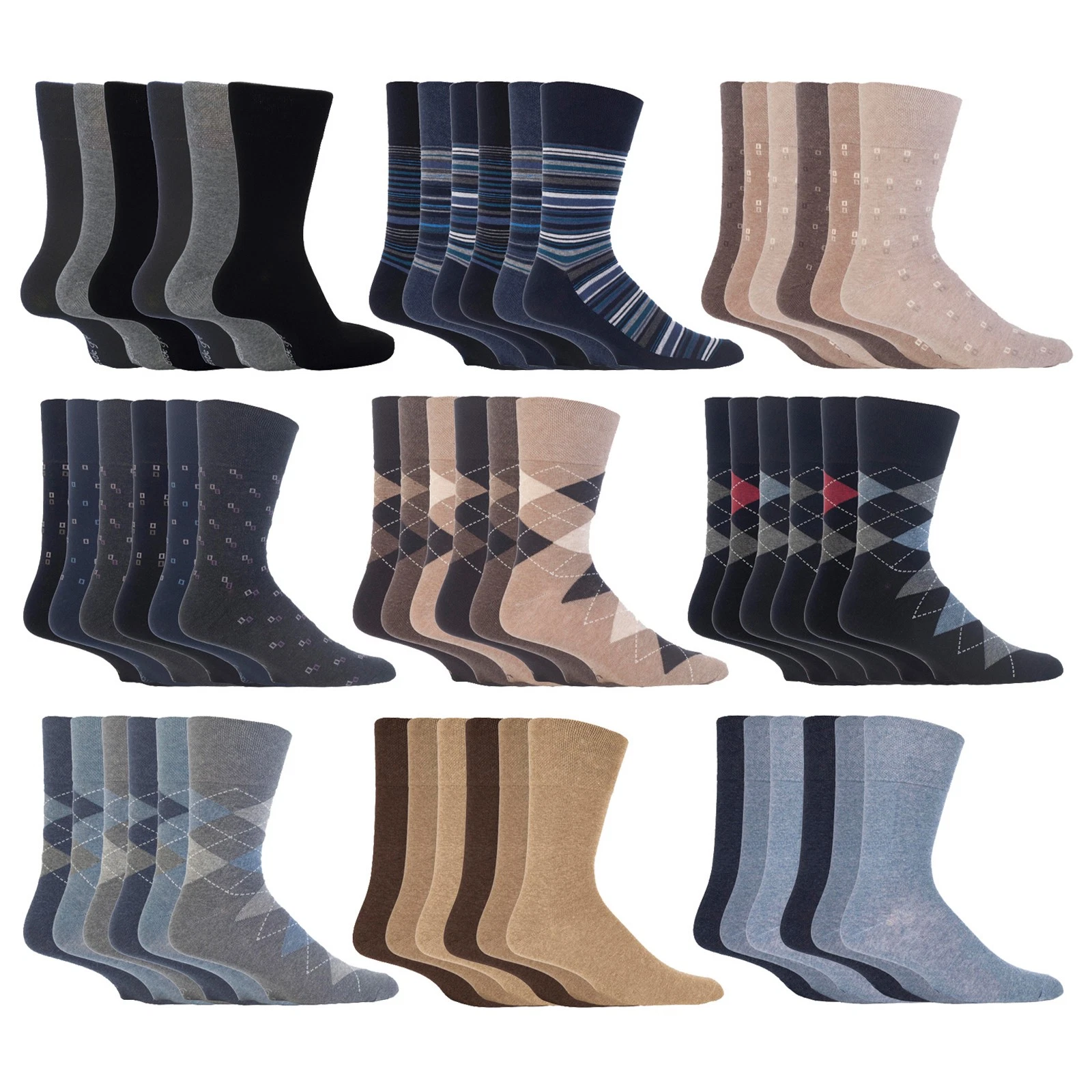 Gentle Grip - 6 Pack Non Binding Loose Top Thin BIGFOOT Socks, 12-14 (12 Design)
Opens in a new wind