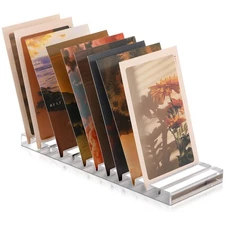 Greeting Card Display Stand 12 Slot Acrylic Card Display Rack Clear Postcard ...