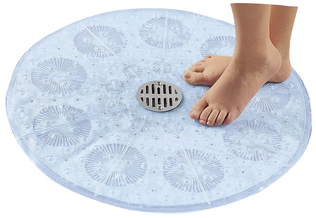 SlipX Solutions Power Grip Round Vinyl Standard Shower Stall Mat