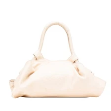 LOEWE Anagram Nappa Aire Leather Handbag Ivory Beige Used