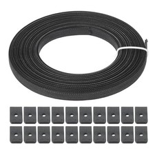 15 Yard 8mm Wide Polyester High Density Corset Boning with 60 Pcs End Cap,Black