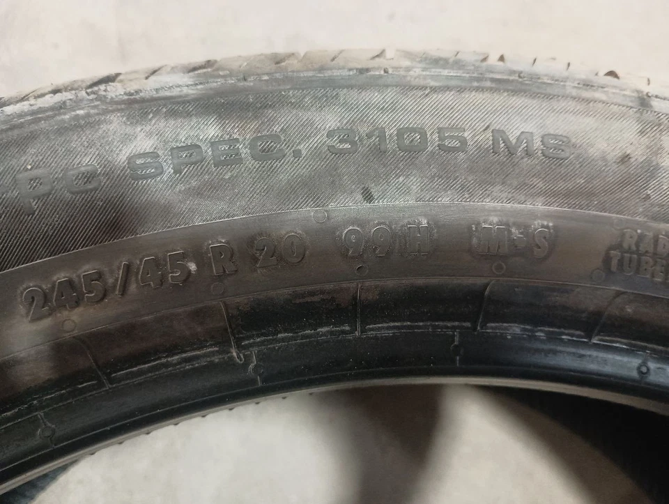 245/45 R20 99H Tire 10/32 Tread Depth Continental Procontact TX 3084939 - Image 2 of 4