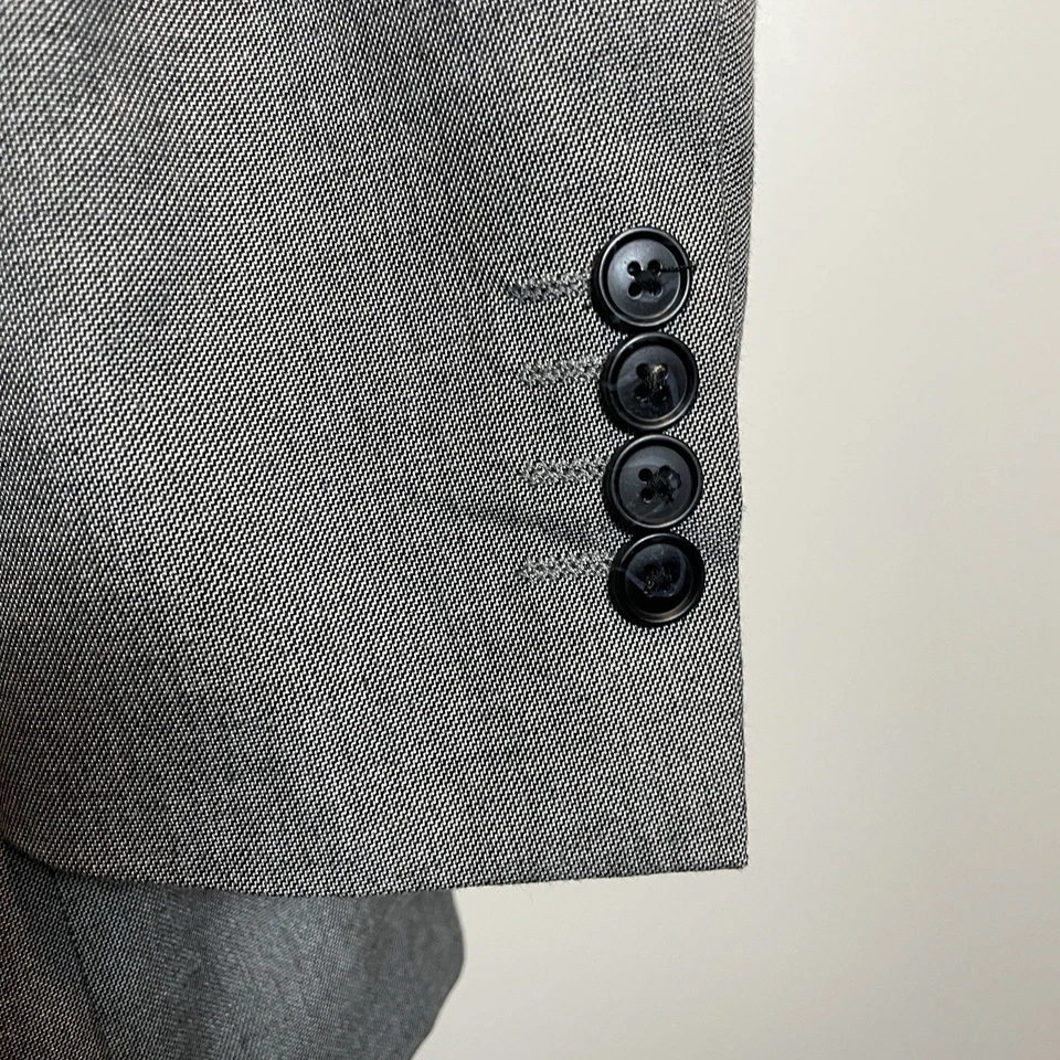 Structure Sport Coat Mens 40R Gray Polyester Double Vented Two Buttons - Image 4 of 4