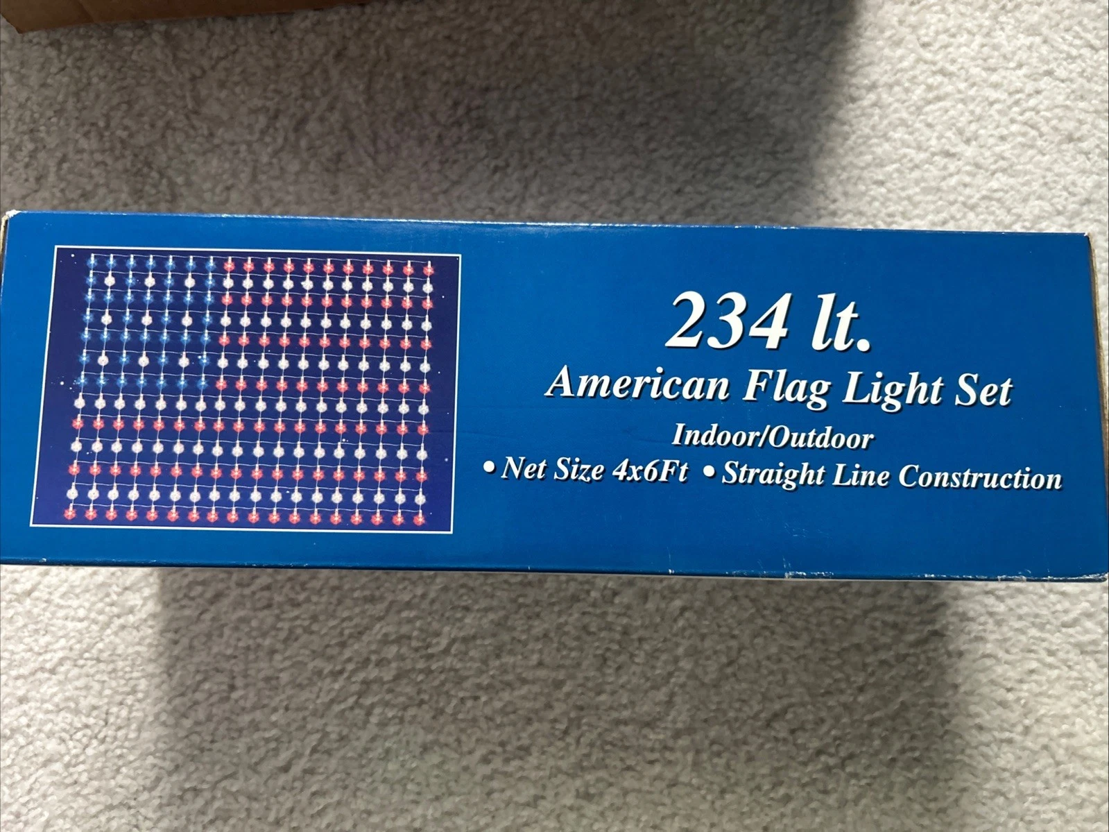 New USA Flag Lights Set 4 x 6 Ft July Forth USA America Patriotic Indoor Outdoor