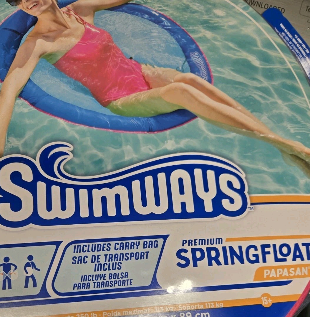 Swimways Water Float Dark & Light Blue Easy To Inflate Close &Carry Spring Float