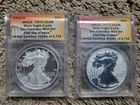 2012 S Proof / Reverse Proof American Silver Eagle Set ANACS PR70 RP70 / 2 oz