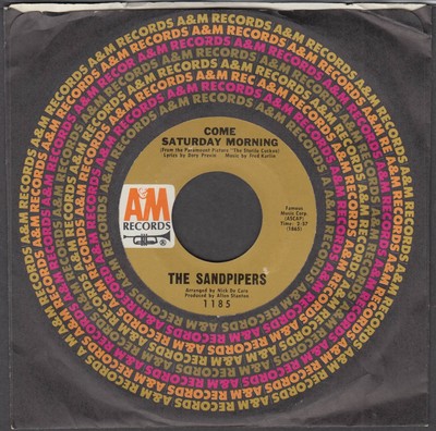 The Sandpipers 45rpm record Come Saturday Morning / To Put Up With You 1970