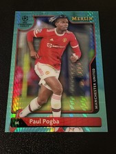 2021-22 Merlin Chrome UEFA Champions League #124 Paul Pogba Aqua Prism Refractor