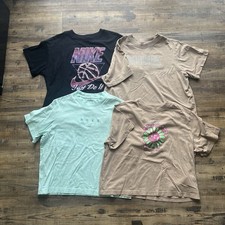 Nike Girls Short Sleeve Cropped Tee Bundle Of 4 Loose Fit 100 Cotton Size XL