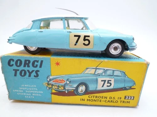 VINTAGE CORGI TOYS 323 CITROEN DS 19 MONTE CARLO RALLY IN ORIGINAL BOX 1965-66