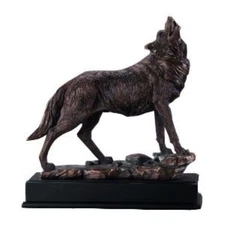 Realistic Howling Wolf Statue – Lifelike Large Wolf Sculpture