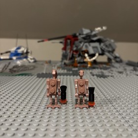 LEGO x2 Battle Droid Geonosian Minifigure Star Wars Sand Red 4478 sw0061 Rare 