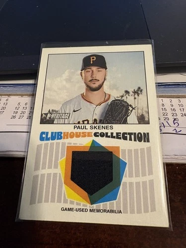 Paul Skenes 2026 Topps Heritage Clubhouse Collection Game Used Memorabilia Card!