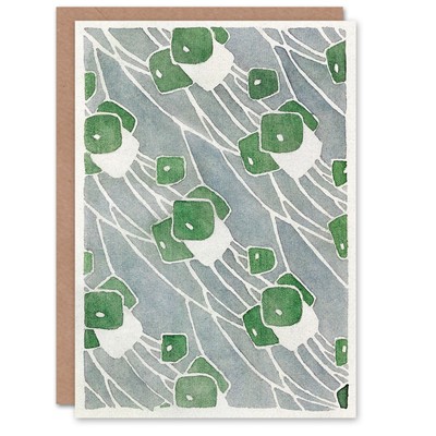 Hannah Borger Overbeck Kunstkarte grün geometrisches Muster