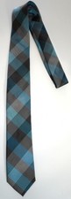 MEN'S BLUE PLAID SKINNY NECKTIE