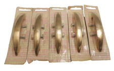 Satin Gold MCM Cabinet Dresser Drawer Pull Hardware Lot of 5  Vtg Amerock