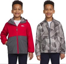 Eddie Bauer Kids WeatherEdge Jacket XS 5/6 Red Gray Fleece Lined Hooded Coat