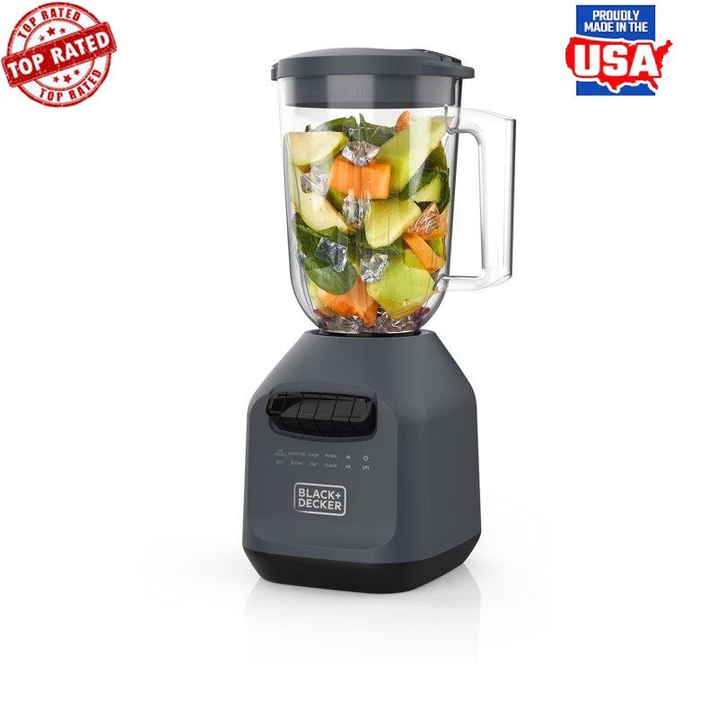 Ice Crush Blender W/ 56 Oz Plastic Jar 6-Tip Stainless Steel