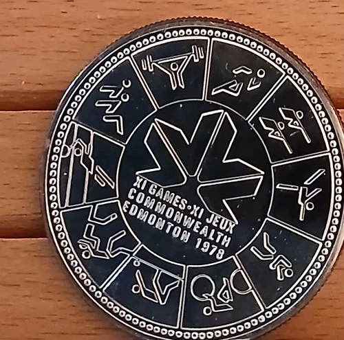 Canadian Coins Silver Dollar Proof Like 1978 Commonwealth Games Logo At Center