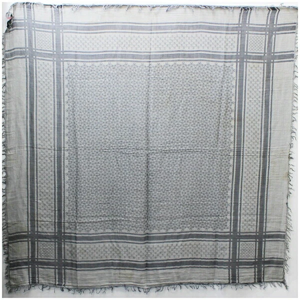 Grand châle étole authentique Gucci marine x gris motif GG utilisé rang B GUCCI  