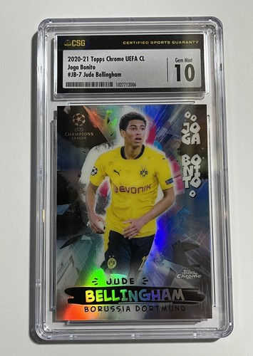 Jude Bellingham Rookie Card CSG 10 Gem Mint 2020 Topps Chrome UCL RC Joga Bonito