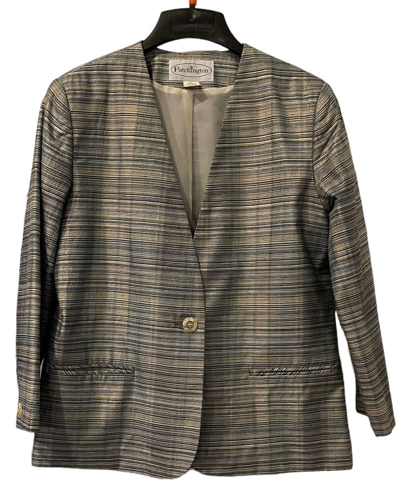 PATCHINGTON Jacket Stripped Gold Thread One Butto… - image 1