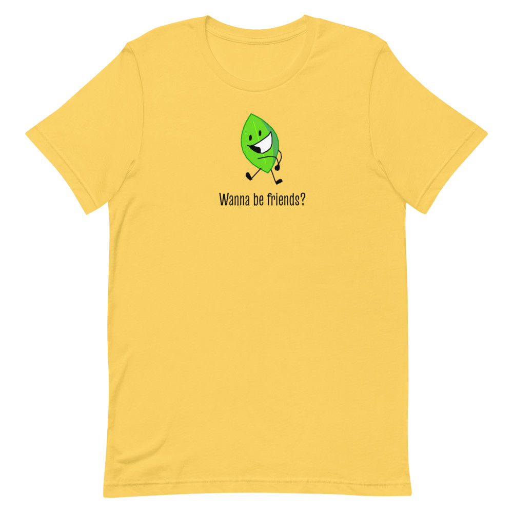 BFDI Battle For Dream Island Leafy Unisex T-Shirt Yellow Blue Pink Gray White