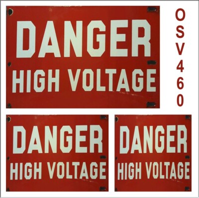 WEATHERED WATERSLIDE HIGH VOLTAGE BUILDING SIGNS DECALS O SCALE OSV460
