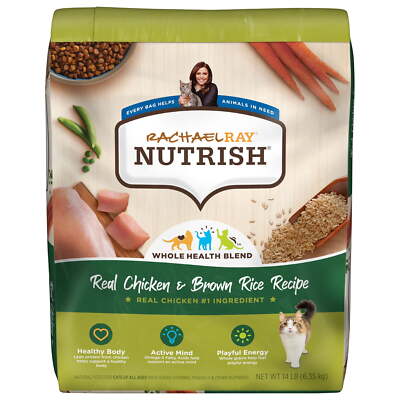Rachael Ray Nutrish Real Chicken & Brown Rice Recipe Dry Cat Food 14-Pound Bag